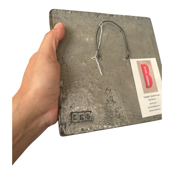 Unique Hand Cut Concrete Art Piece Beryl Schwartz Relief Sculpture Hummingbird - Picture 6 of 7